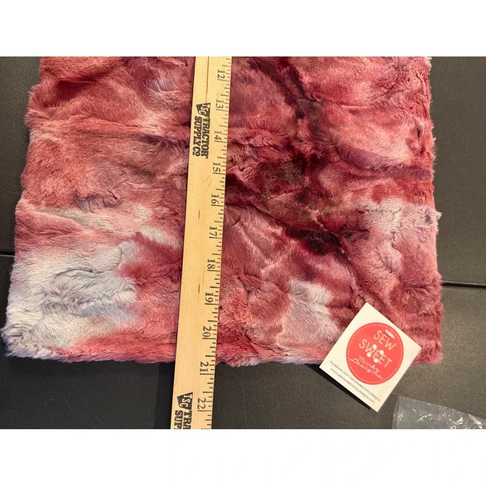 Sew Sweet Minky Designs Pillow Case Cover 21x13 Burgundy Tie Dye Plush NEW